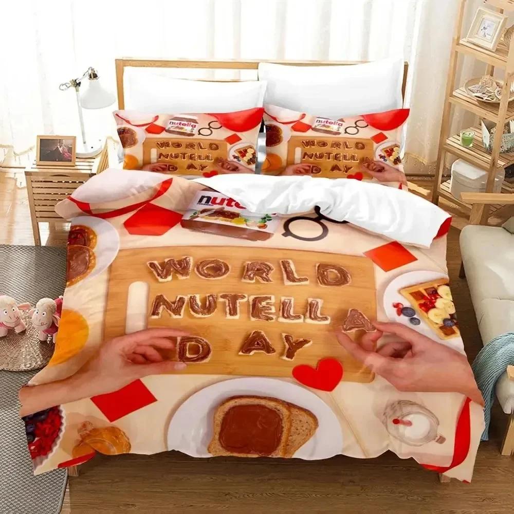 Cartoon Nutellas Bedding Set Boys Girls Twin Queen Size Duvet Cover Pillowcase Bed Kids Adult Fashion Home Textileextile