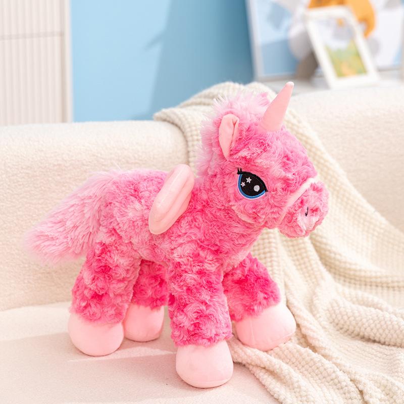 Heliwei Angel Unicorn Plush Toy Horse Doll Pony Pillow Doll Ragdoll Children's Gift