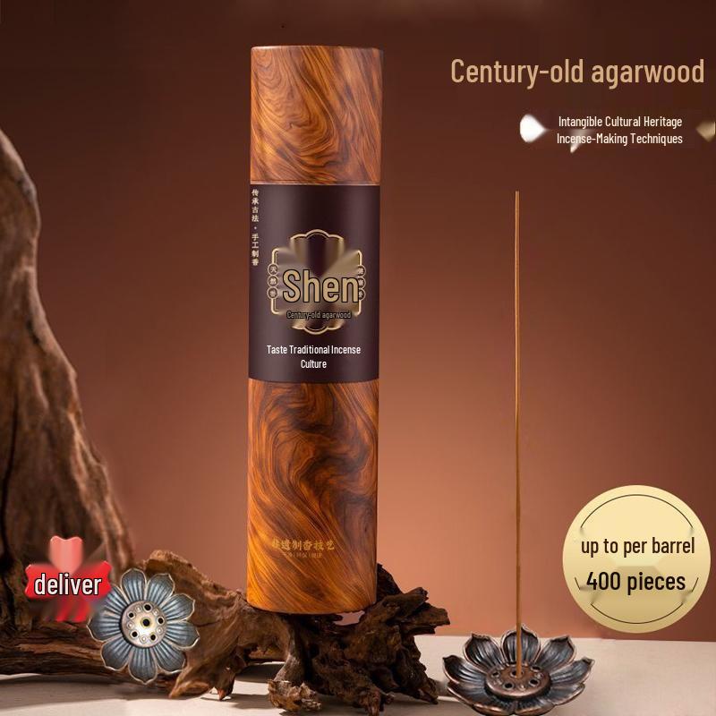 Century-Old Agarwood Incense: 400 Sticks in Barrel Pack Century-Old Agarwood