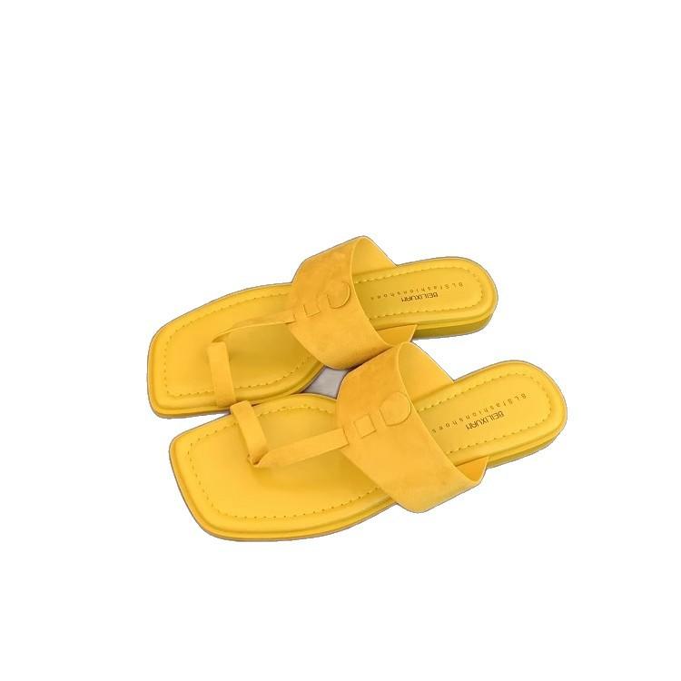 Toe slippers female summer wear new French gentle fairy wind toe sandals seaside vacation flat beach shoes