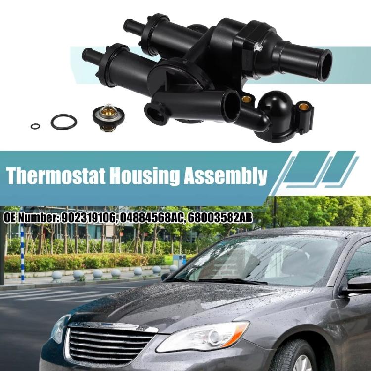 Ersatzthermostat mit Gehäuse Auto Motor Kühlmittel Thermostatgehäuse Baugruppe Autozubehör