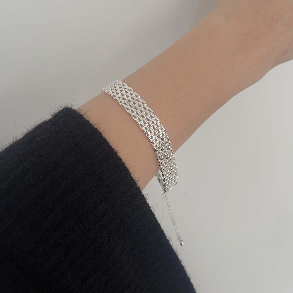 Xiaomi 100% Solid 925 Sterling Silver Metal Bracelet for Women Vintage Handmade Wide Chain Bracelet Birthday ChristmasGift