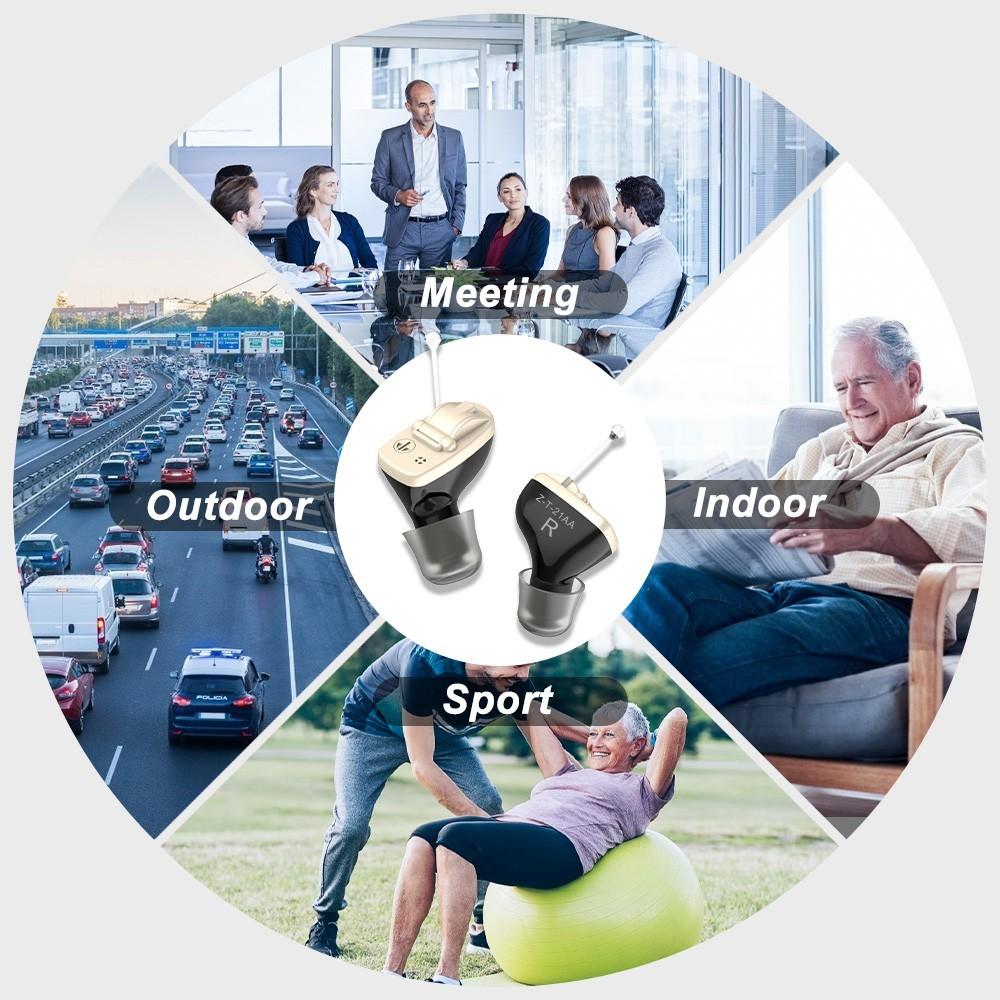 Professional Mini Size In-Ear Hearing Amplifier Audiphone Rechargeable Sound Enhancer Digital Invisible Hearing Aid