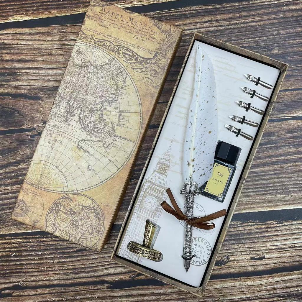 Creative Retro Quill, Available For Direct Sale, Crown Accessory Quill With Base