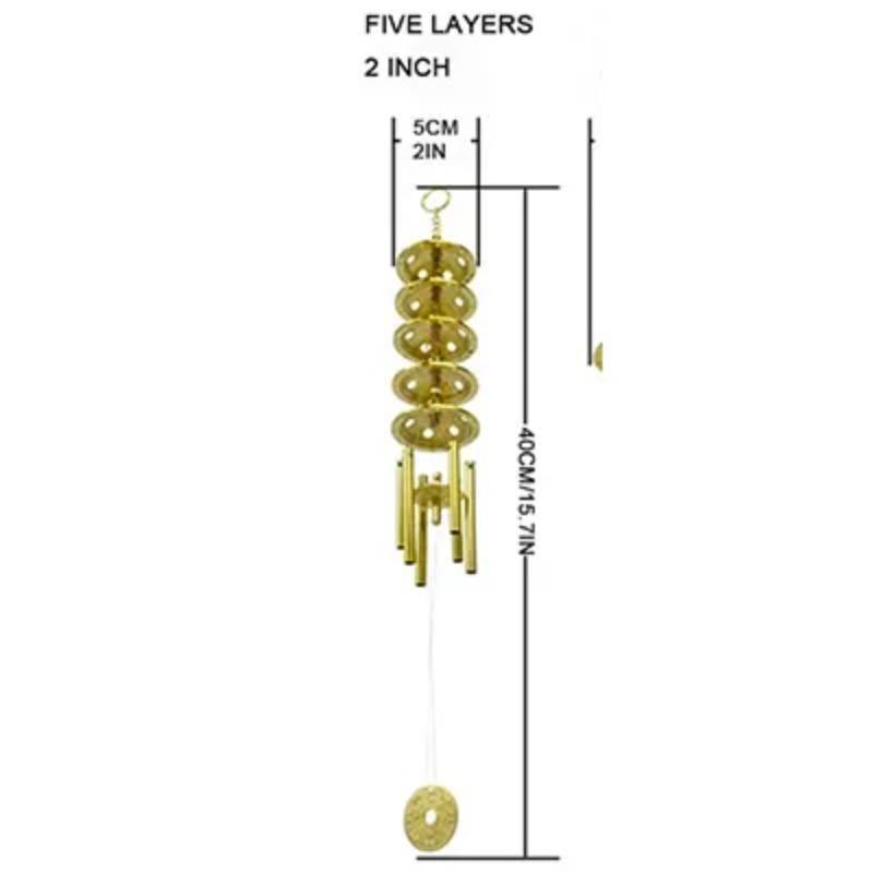 Pure Copper Wind Chime Pendant Five-layer Copper Bell Unicorn Six-tube Wind Chime Bell Adjustment Home Feng Shui Pendant