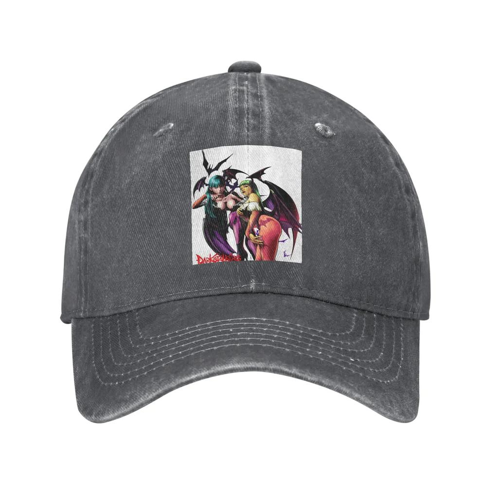 Morrigan Darkstalkers Denim Fabric Cap Casual Baseball Caps Adjustable Hat Summer Unisex Baseball Hats