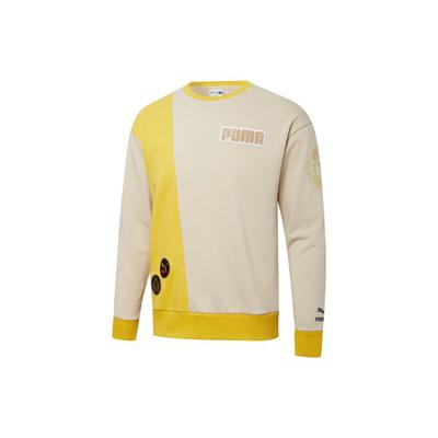 Puma Patchwork Letter Logo Crew Neck Sweatshirt Unisex Sweatshirt Off-White 537008-64