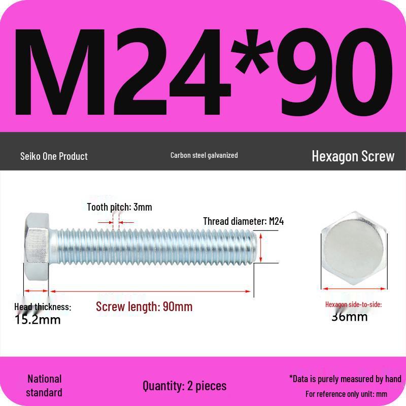 8.8 Grade Galvanized Hex Head Bolt, High-Strength M4-M30