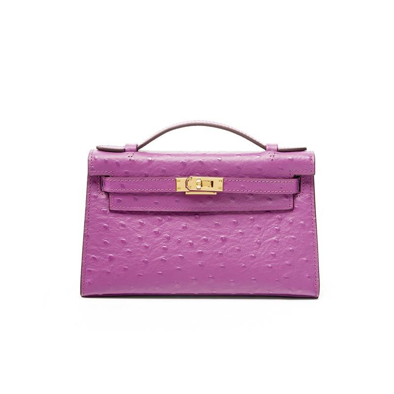 Tasche mit Straußenmuster Handtasche Schultertasche Oberste Schicht Rindsleder Modisch Vielseitig High-End-Design Nische Crossbody
