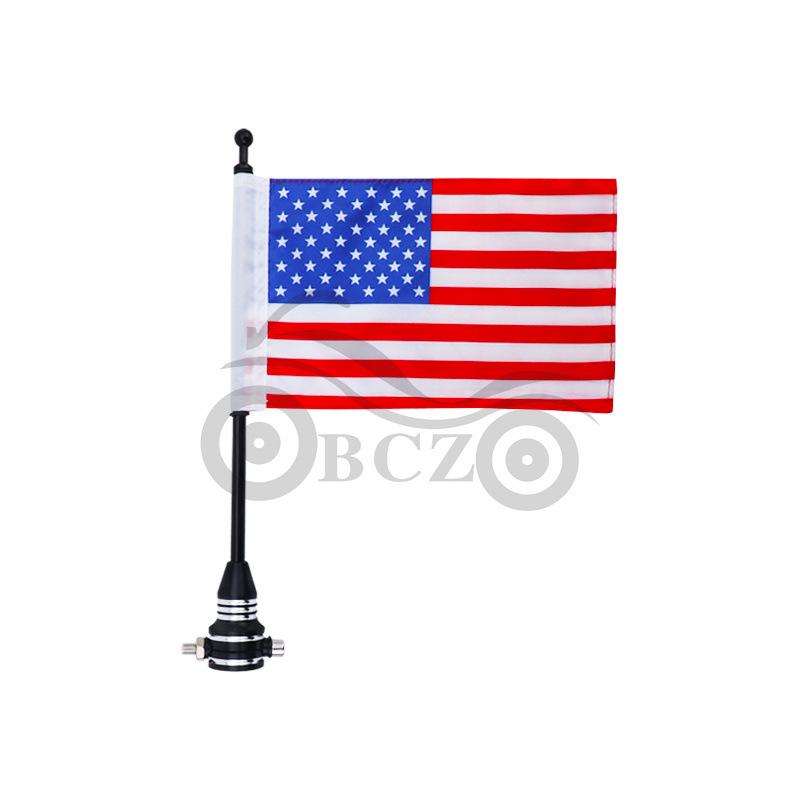 Harley XL883 1200 X48 Big Glide Road King Rear Shelf Flag Decoration with Flagpole