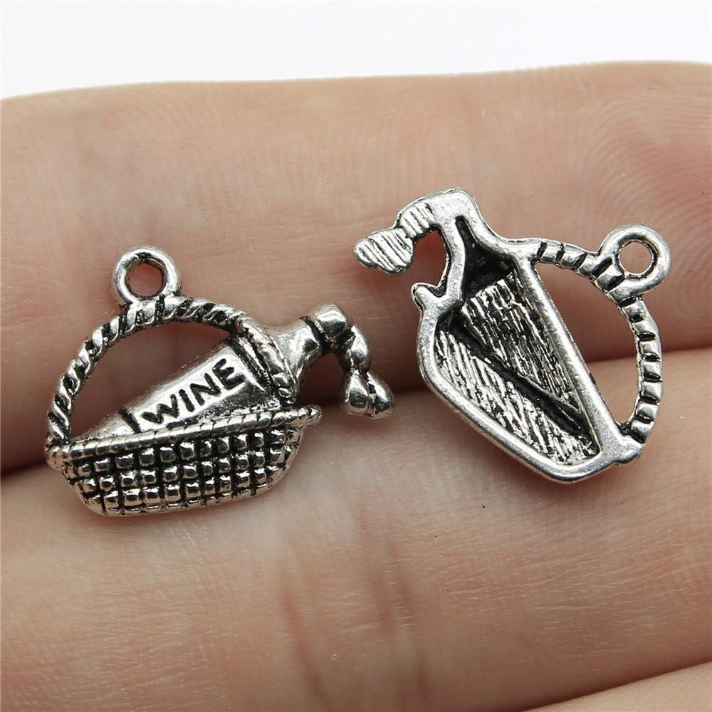 20pcs DIY Crafts Making Findings Handmade Tibetan Jewelry Beer Wine Corkscrew Bottle Opener Charms For Jewelry Making