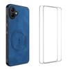 For Samsung Galaxy A06 5G Magnetic Case WANLONFENG SD Series PC TPU Phone Cover with 2Pcs Screen Film