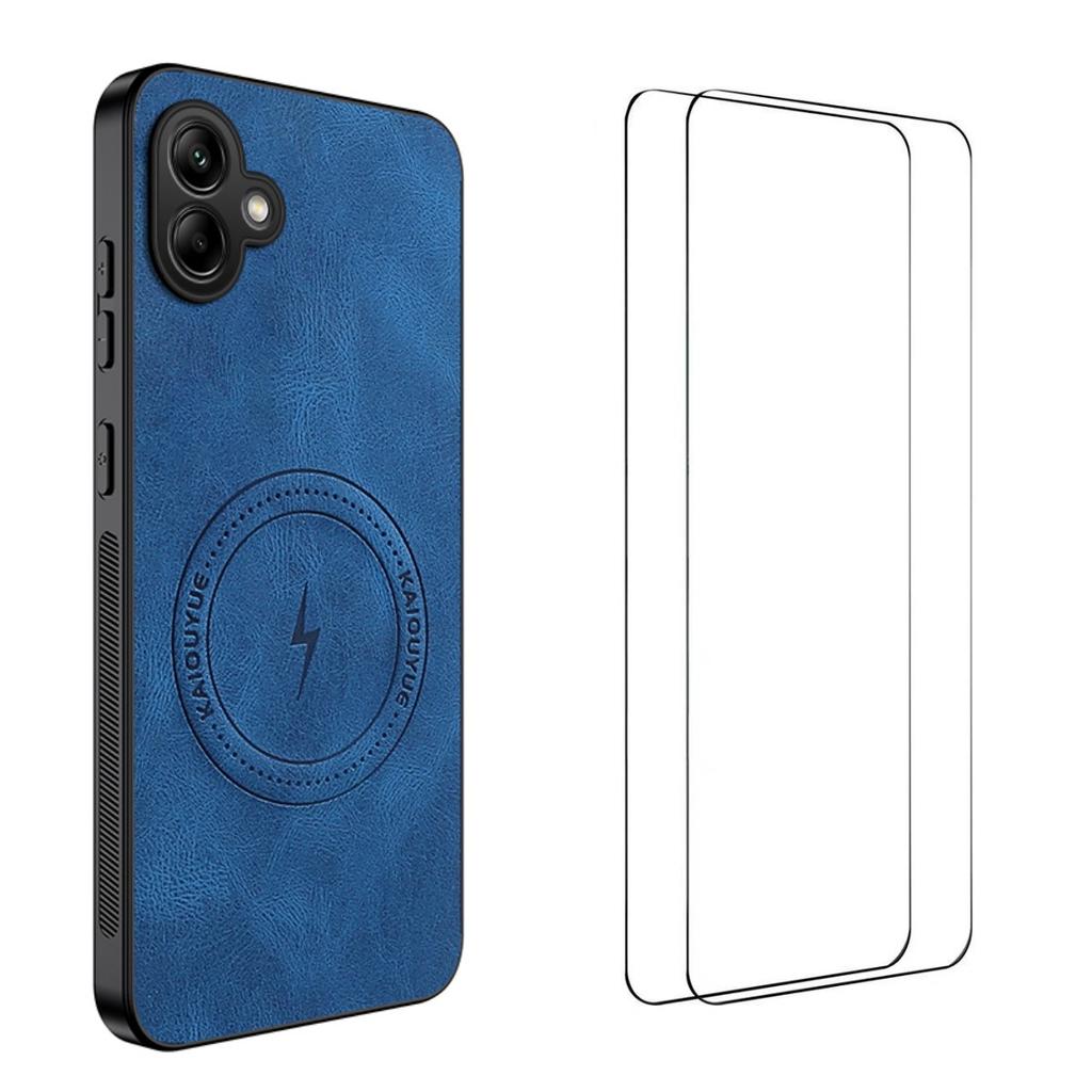 For Samsung Galaxy A06 4G Magnetic Case WANLONFENG SD Series PC TPU Phone Cover with 2Pcs Screen Film