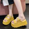2025 new pearl fairy thick-soled cool slippers women wear small cross-heeled soft-soled slippers in summer