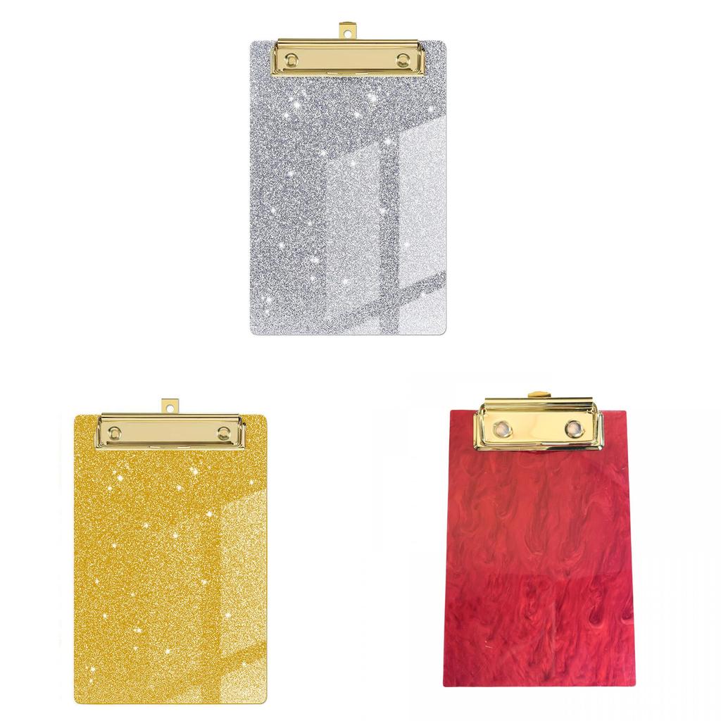 Sparkle Acrylic File Folder Clips With Metal Pressure Clamp For Office And Gift Use