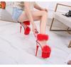 Women Sandals Transparent Super High Heel Thick Heel Summer Women's Waterproof Platform Maomao Sexy Fairy Sandals 10368 Series 17cmLFD