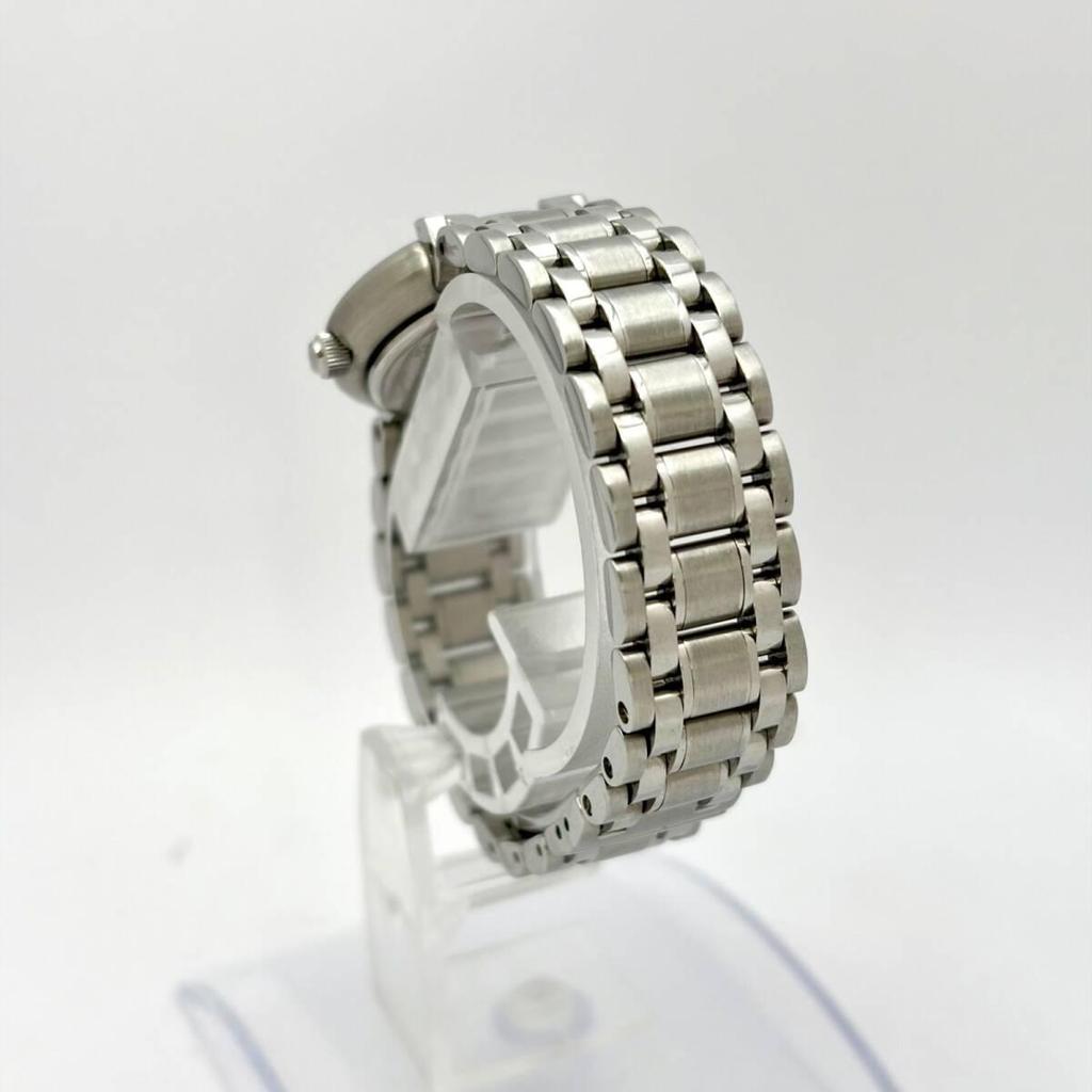 Used [New Battery] BURBERRY 11000L Ladies Watch Silver Date 19486