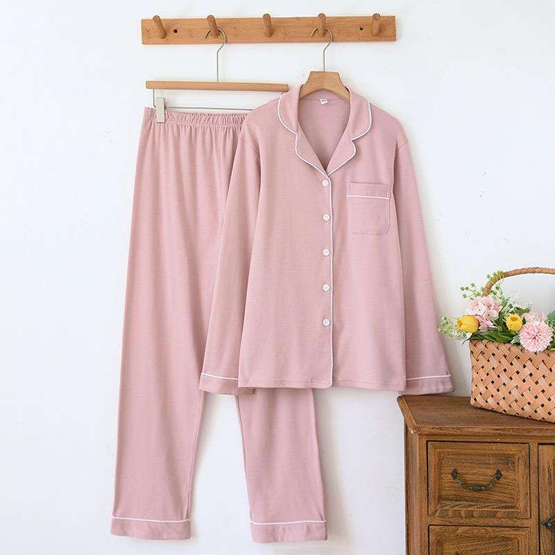 Cotton Thick Woman's Pajama Sleepwear Long Sleeved Pants Two Piece Set Ladies' Homewear Warm Sleepwear Women's Pajamas