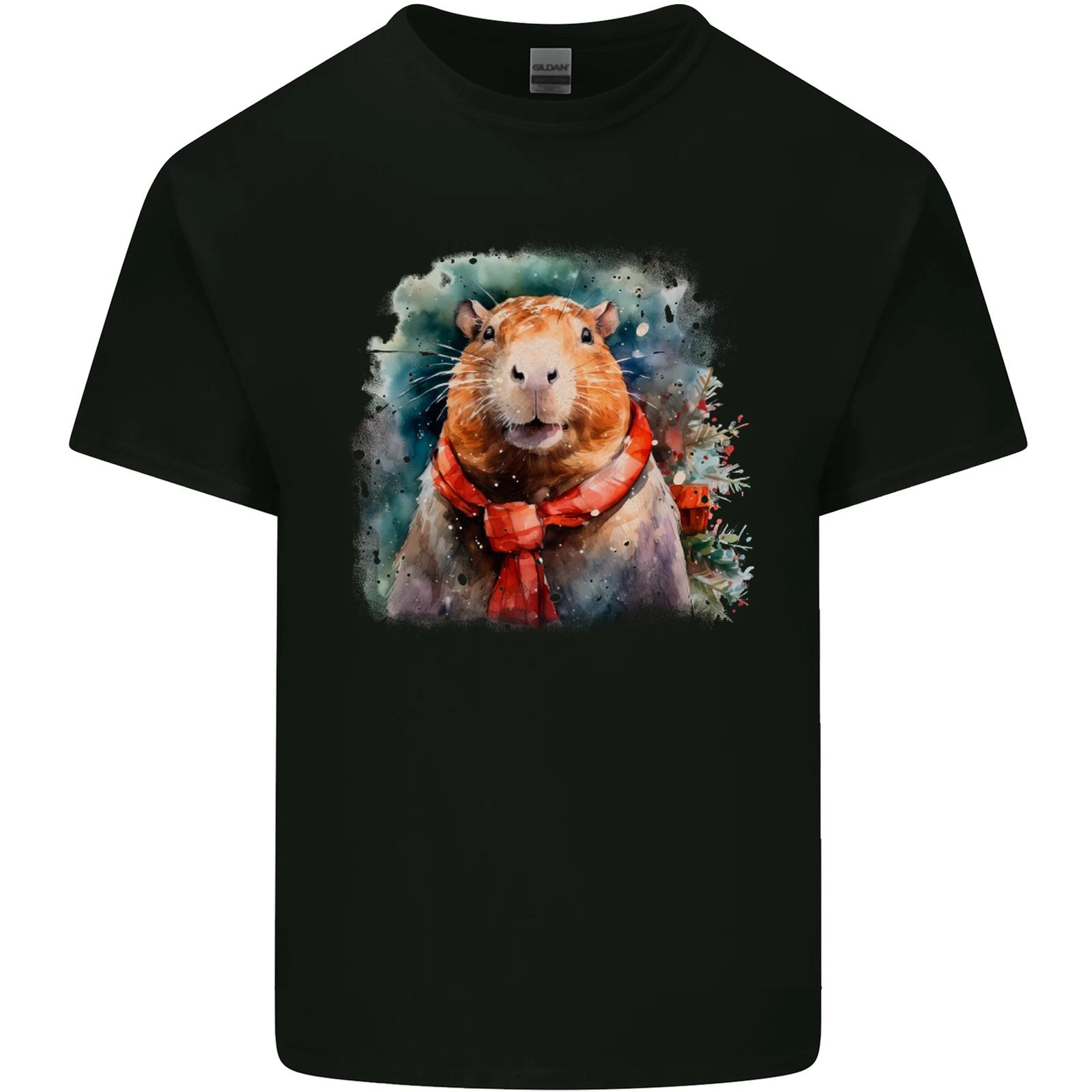 Winter Capybara Christmas Xmas Kids T-Shirt Childrens 3XL