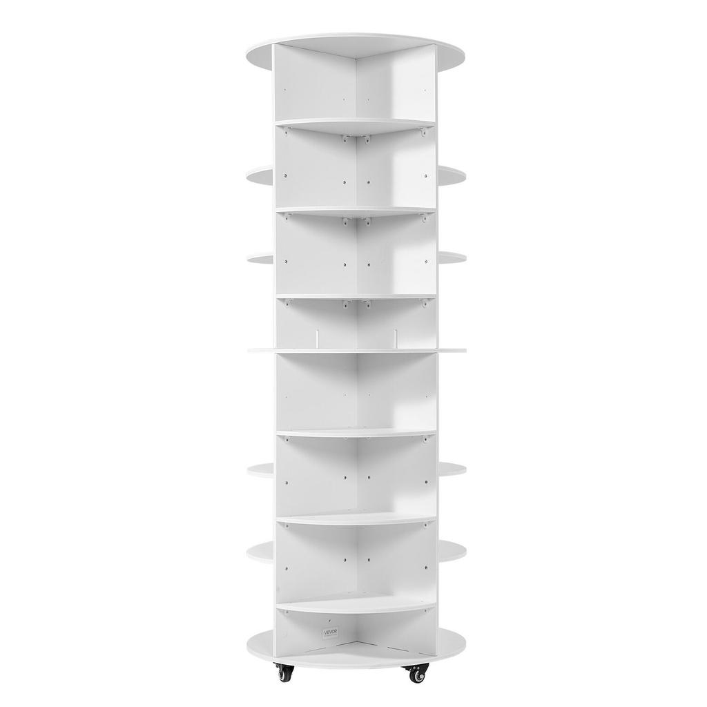 7 Tier Rotating Shoe Rack Tower with Adjustable Shelves, Movable 360° Spinning Carousel Display with Wheels, Lazy Susan Organizer Closet for Bedroom,