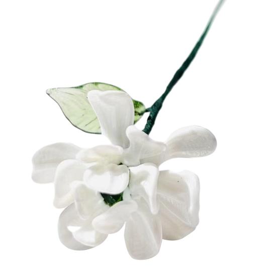 Ručně foukaná skleněná květinová dekorace s drátěným stonkem, ručně vyráběná figurka s barevnou glazurou, květinová váza, ozdoba do domácího obývacího pokoje, na kancelářský stůl