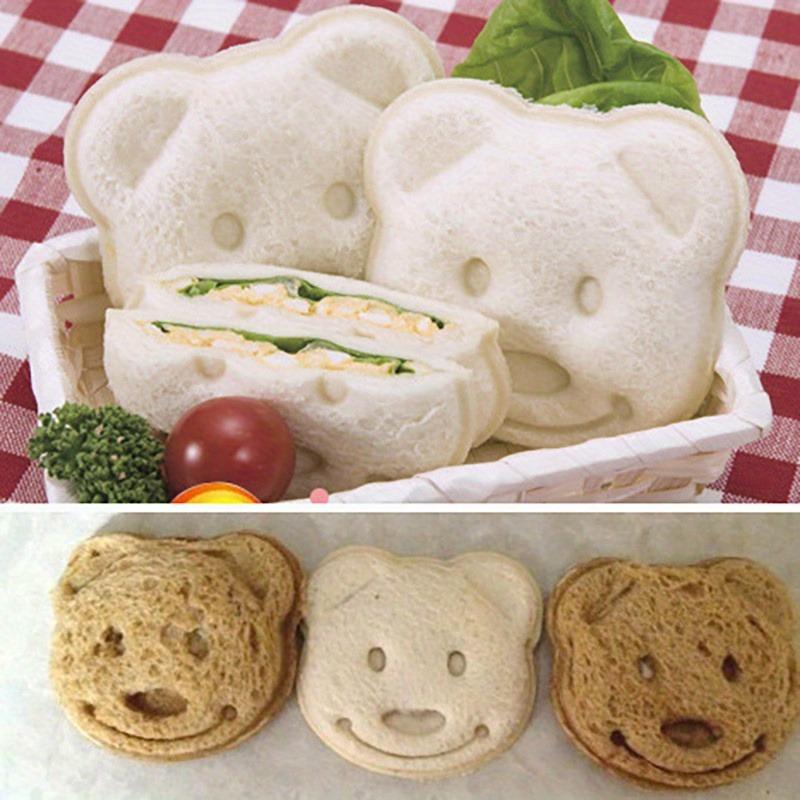 Cartoon Bear Sandwich Mold, Plastic Rice Ball Mold, DIY Breakfast Tools, Food Safe Kitchen Supplies, for School Lunch Box Essentials, Cookie Cutter