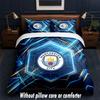 Manchester City Design Bed Bedding Set 1 Duvet Cover + 2 Pillowcases Soft Breathable Household Bed Linens