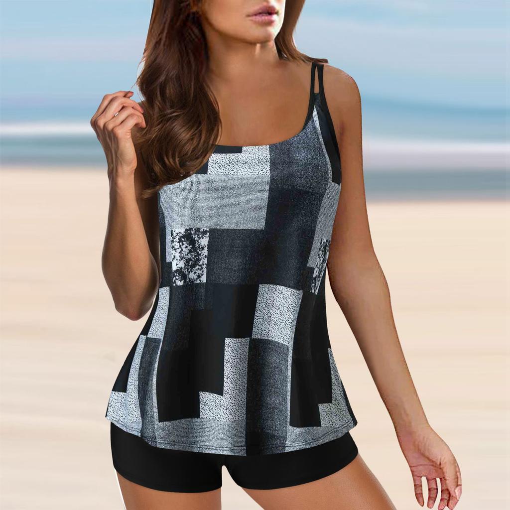 Swimwear Plus Size Women Tankini Swimsuits For Women 2025 Summer Two Piece Bathing Suits Print Sling Swim Swimsuits Woman