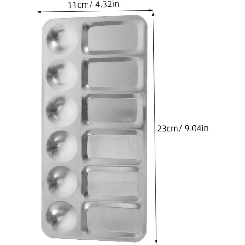 2pcs Stainless Steel Palette Watercolor Pigment Trays Color Mixing Plates Makeup Mixing Palette Watercolor Drawing Paint Trays Metal Pigment Plates