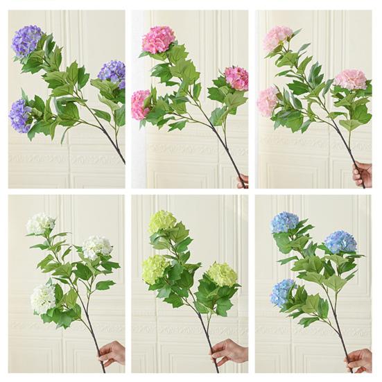 Faux Hydrangea with Bendable Stem Realistic Simulated Hydrangea Long-lasting Fake Flowers for Floral Arrangements Home Decor Weddings