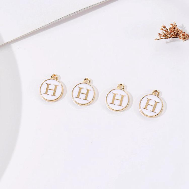 DIY Koreanischer Buchstaben Zubehör Bausatz: 26 Alphabetanhänger für Schülerinnen - Doppelseitig, Webmaterialien mit großem Loch