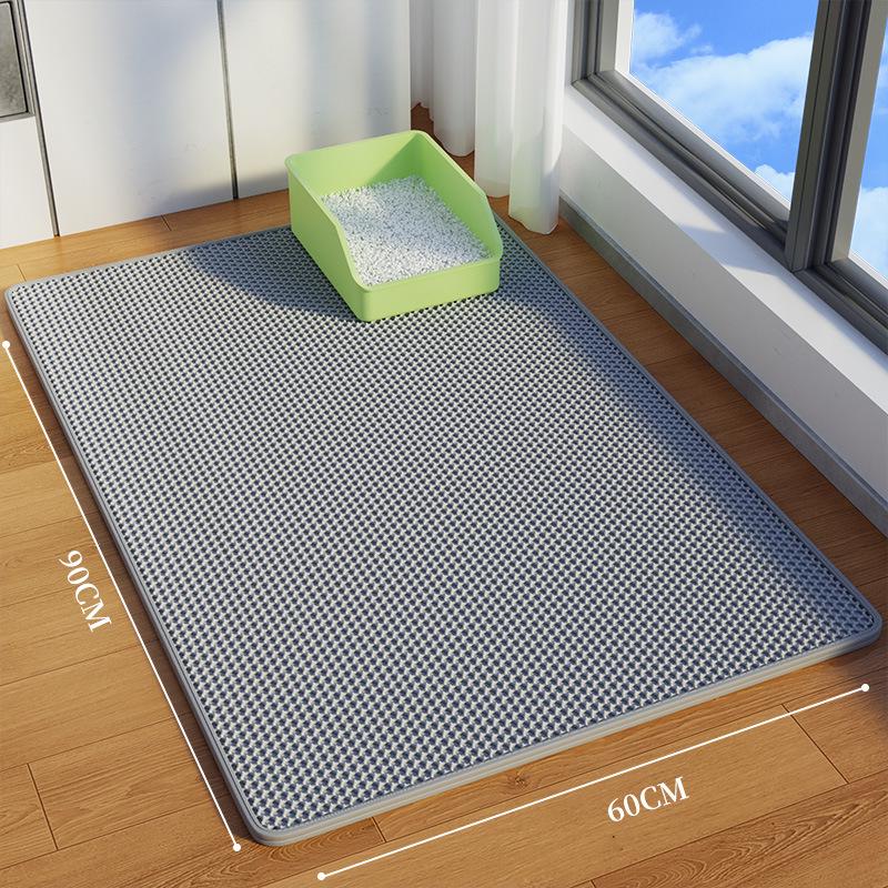 Extra Large Non-Slip Cat Litter Mat - Anti-Tracking, Anti-Splash, Scratch-Resistant, Double Layer, Leak-Proof Sand Control.
