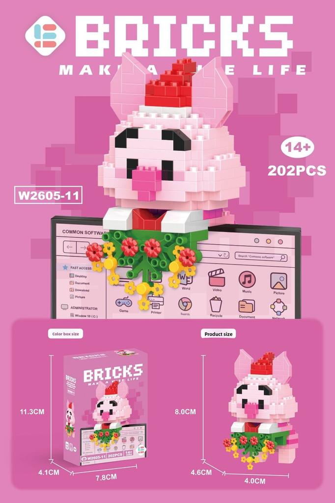 Pikachu Stitch Hello Kitty Snow White Lotso Building Blockswith Cartoon Characters For Kids Educational Playset