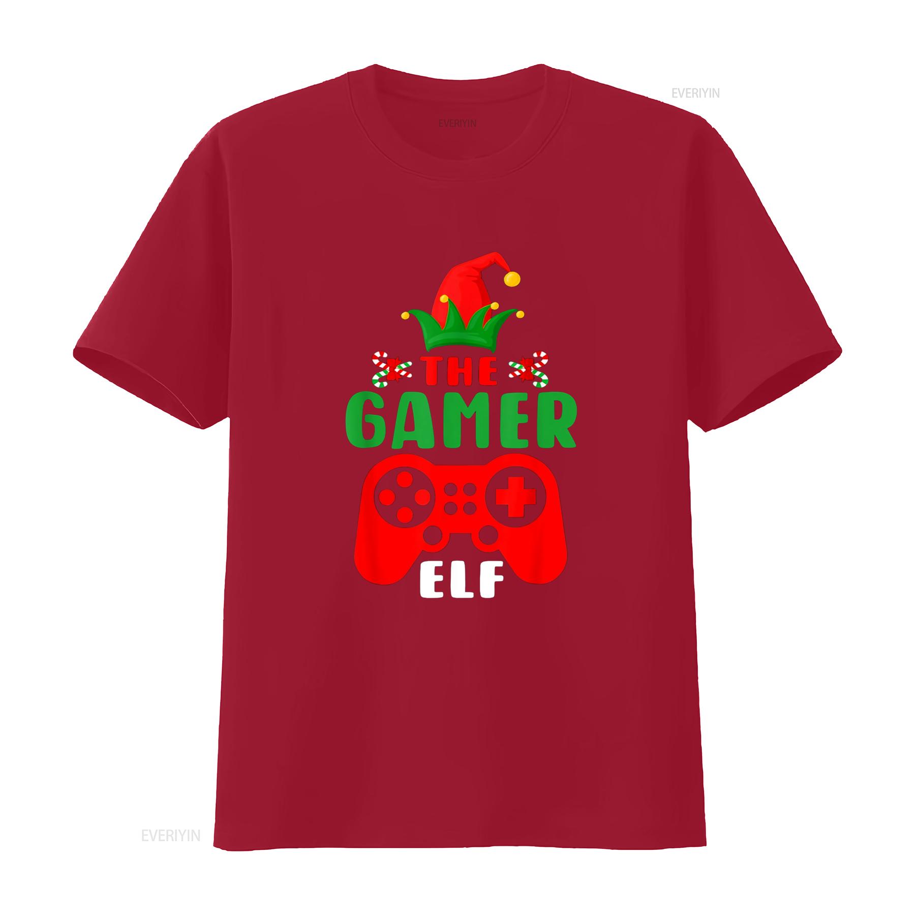 Christmas Elf Gamer Controller Boys Kids T Shirtns Gaming Xmas Shirt vintage Washed designer clothes Soft Comfortable Casual S