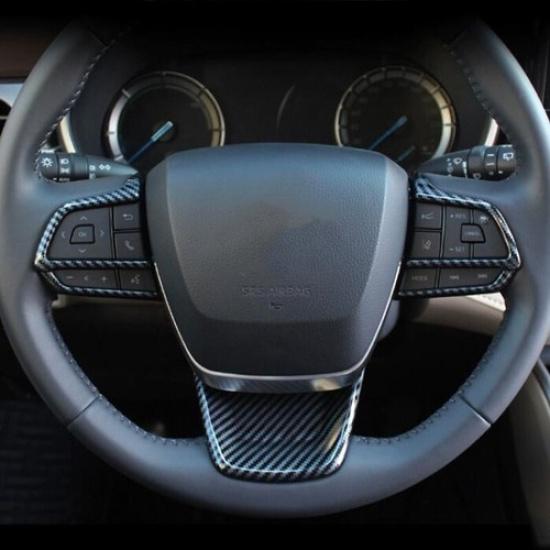 Steering Wheel Trim 3pcs ABS Carbon fiber For Toyota Grand Highlander 2024