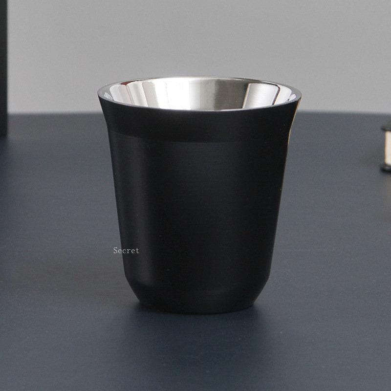 Double Wall Stainless Steel Espresso Cup  Nespresso Pixie Insulation Coffee Shape Cute  Capsule Thermo   Mugs 80ml