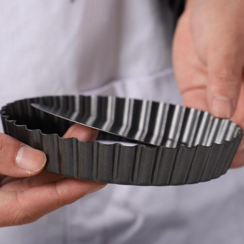 4/6/8/9 Zoll Kuchenbackform Boden abnehmbar geriffelt antihaft Backgeschirr Ölpinsel Netzroller Schalen Tarte Kuchen Festival Dessert ZYF