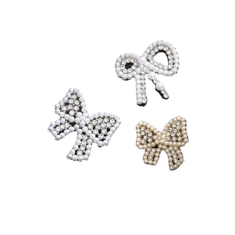 10Pcs Metal Bow Button Children'S Clothes Top Sweater Cardigan Shirt High-End Buttons Delicate Diamond Pearl Buttons