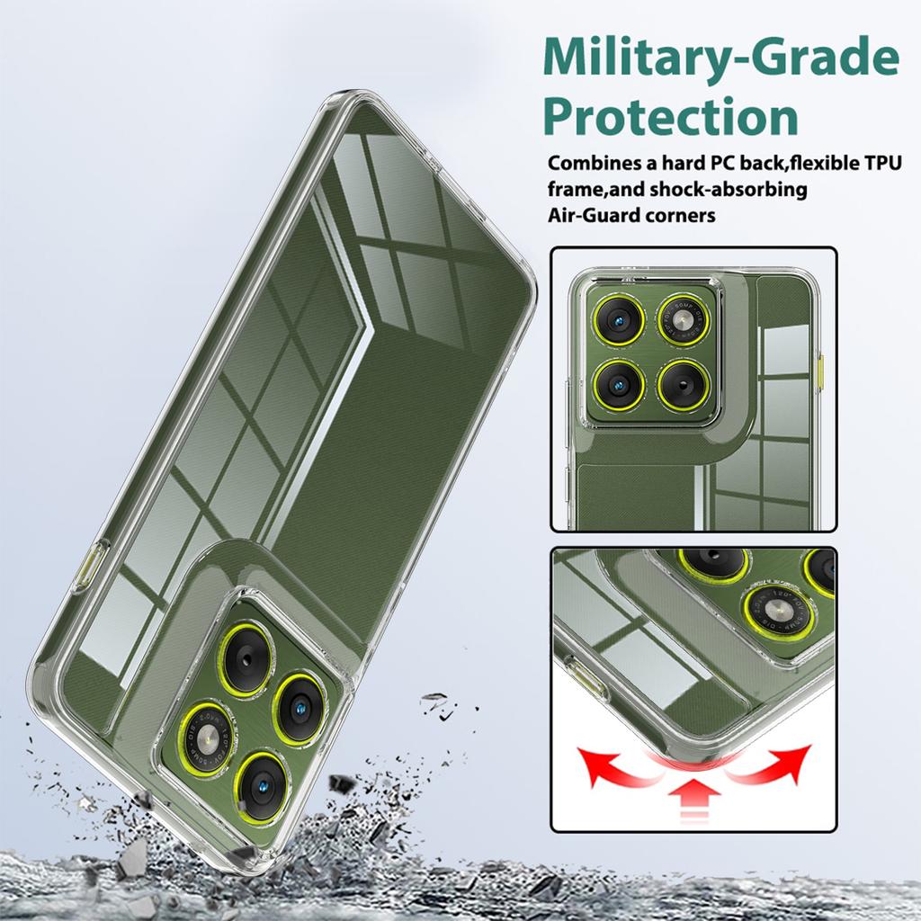 Dla Motorola Edge 70 5G/moto X70 Air Przezroczyste Etui na Telefon TPU+Akryl Odporne na Wstrząsy Tylna Pokrywa Telefonu