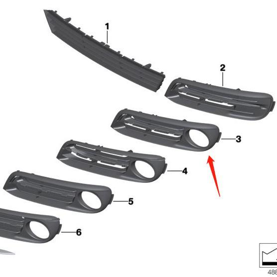 BMW 5 Series F18 Fog Light Bezel Grille (51117331729/51117331730)