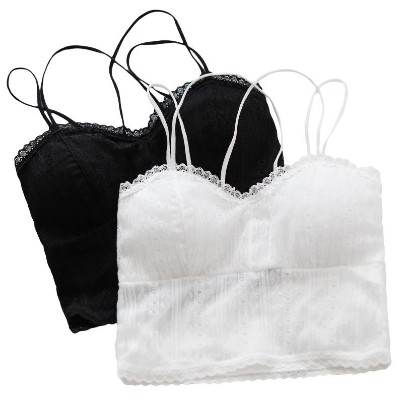 Lace Bra with Coasters - Sexy, Anti-Exposure Tube Top with Cross Strap and Beautiful Back Design