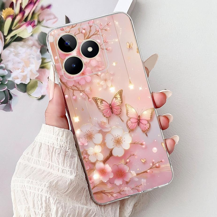 Für Realme Note 50 Hülle RMX3834 Niedliche Katze Bemalte Abdeckung Klare Silikon Weiche TPU Handyhülle Für Realme Note 50 Note50 Fundas Coque