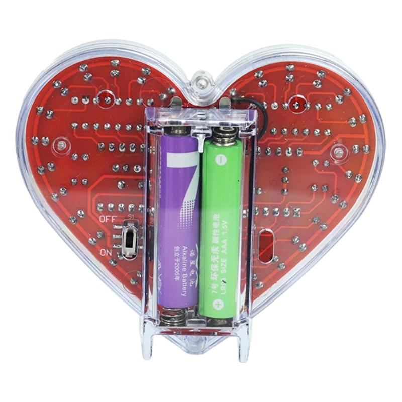 32 RGBs LED DIY Herzform Lötbausatz Pädagogisches Elektronik-Lernset für Studenten und Bastelbegeisterte Geschenk