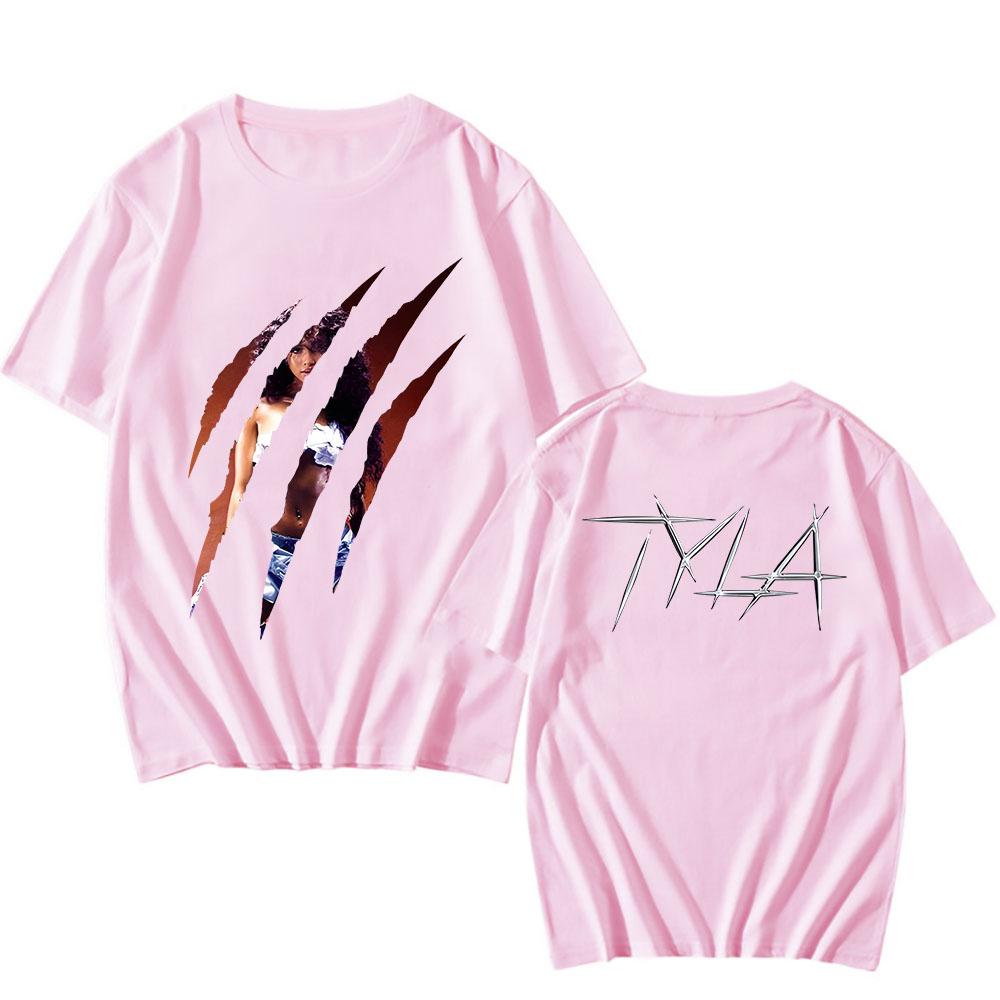 Tyla T-shirt for Spring/Summer Vintage Hip Hop Tee-shirt Short Sleeve O-neck Tshirt Gothic Punk Clothes Cotton Tops