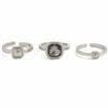 Grey Crystal Crystal Geometric Ring Asymmetrical Silver Zircon Ring Adjustable Jewelry Accessories Square Finger Rings Women