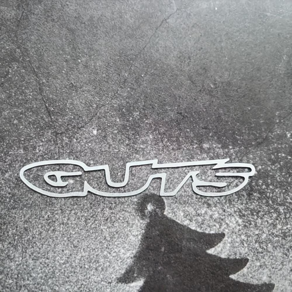 

Знімні Автомобільні Наклейки з Літерами GUTS, Стійкі до Погоди Наклейки для Мотоциклів, Декалі на Шолом білий