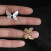 BF CLUB 925 Sterling Silver Gold Butterfly Rings for Women Fashion Geometric Vintage Handmade Irregular  Ring Party Gifts