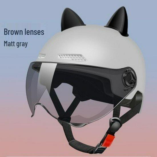 Certified Cat Ear Electric Bike Helmet for Men & Women: Sun Protection, All-Season Safety