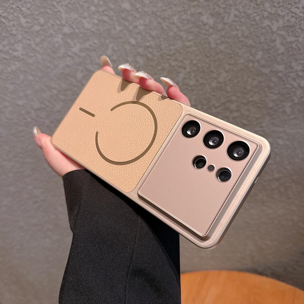 Original Leather Camera Protect Phone Case For Samsung S26 S25 S24 FE Ultra Plus For Magsafe Magnetic Charging Shockproof Cover