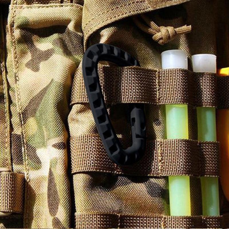 5 Pcs/ Set D Ring Key Chain Clip Hook Outdoor Carabiner Camping Buckle Snap